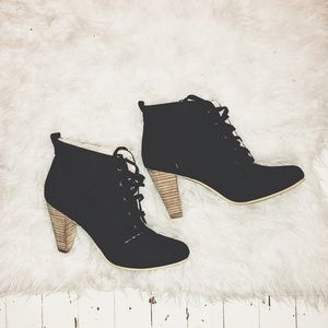 High heeled ankle booties
